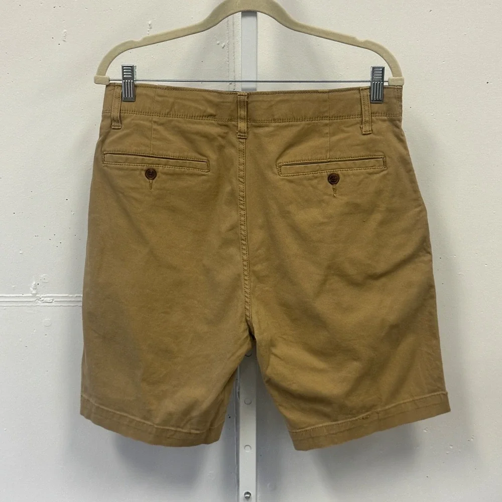 Plugg Men's Khaki Chino Shorts Tan Stretch Flat Front P435801 Size 32
